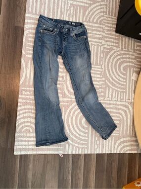 Miss Me Women's Blue Bootcut Jeans with Faded Wash
